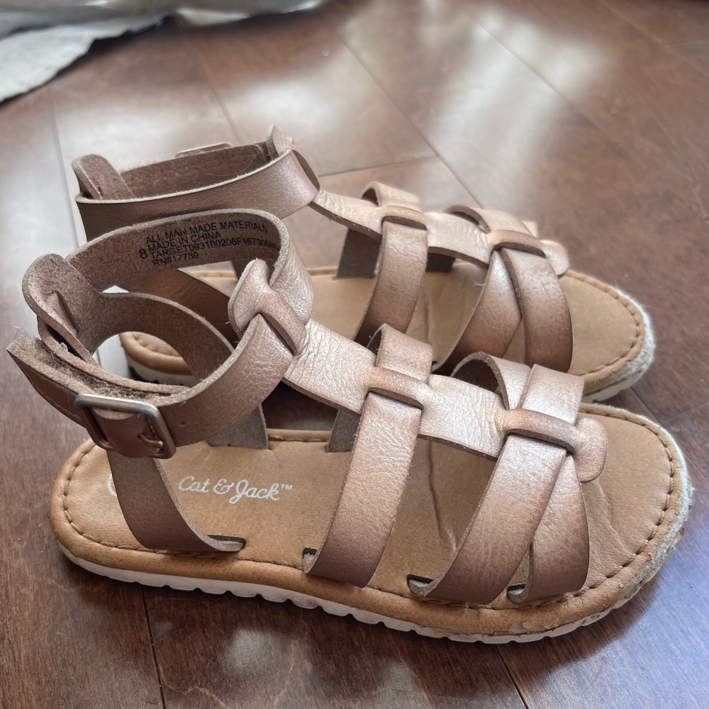 8 toddler Cat & Jack strappy sandals rose gold